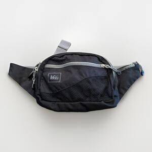 Vintage Retro REI Fanny Waist Pack Black Adjustable Strap Outdoor Hiking